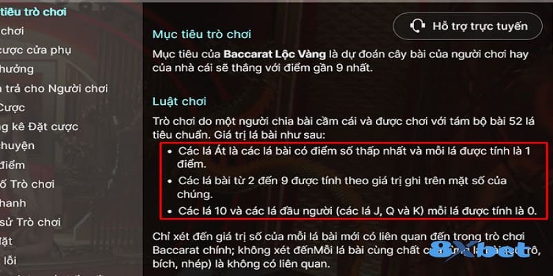 Hiểu luật chơi bài Baccarat